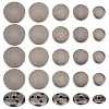 Olycraft 50Pcs 5 Styles 3-Hole Brass Buttons BUTT-OC0001-47B-1