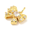 Rack Plating Brass Micro Pave Clear Cubic Zirconia Pendants KK-B093-01E-G-2