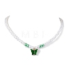 Glass Pearl Beads Necklaces NJEW-JN04726-4