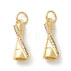 Rack Plating Eco-friendly Brass Micro Pave Clear Cubic Zirconia Pendants KK-D072-01G-I-NR-1