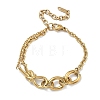 304 Stainless Steel Oval Link Bracelets BJEW-F533-02C-G-4