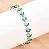 Platinum Tone Brass Micro Pave Cubic Zirconia Tennis Bracelets BJEW-B160-09P-1