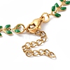 Enamel Ear of Wheat Link Chains Bracelet BJEW-P271-02G-07-4