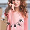 10Pcs Stainless Steel Cable Wire Keychains STAS-ME0003-35-5