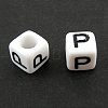 Letter Acrylic European Large Hole Beads X-OPDL-R050-10mm-P-1