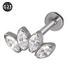 G23 Titanium with Cubic Zirconia Threadless Labrets WGA6216-20-1