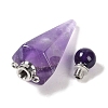 Natural Amethyst Faceted Cone Openable Perfume Bottle Big Pendants G-L524-18P-10-3