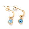 3 Pair 3 Style Enamel Evil Eye Dangle Stud Earrings EJEW-B020-16G-2