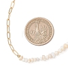 Brass Paperclip Chain with Natural Cultured Freshwater PearPotato Beaded Necklaces NJEW-JN05945-3