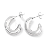 Tarnish Resistant 304 Stainless Steel Half Hoop Stud Earrings for Women EJEW-C096-14P-1