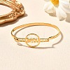 304 Stainless Steel Flat Round Link Bangles for Women BJEW-R014-01G-04-2