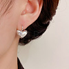 Heart Brass Micro Pave Clear Cubic Zirconia Leverback Earrings FS-WGB29CA-01-4