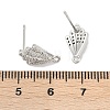 Brass Micro Pave Cubic Zirconia Stud Earring Findings KK-Z094-13P-3