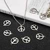 Peace Sign 201 Stainless Steel Pendants STAS-R071-20-4