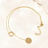 Adjustable 304 Stainless Steel Coin Pendant Lariat Necklaces NJEW-H093-01G-1