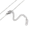 304 Stainless Steel Pave Clear Cubic Zirconia Heart & Ring Pendant Necklaces for Women NJEW-K276-06P-2