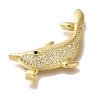 Dolphin Rack Plating Brass Micro Pave Cubic Zirconia Pendants KK-U019-26G-2