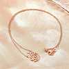 Brass Micro Pave Clear Cubic Zirconia Flame Pendant Adjustable Slider Necklaces KK-CBA4547-10RG-1