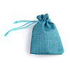 Polyester Imitation Burlap Packing Pouches Drawstring Bags X-ABAG-R005-9x7-17-2