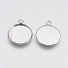 202 Stainless Steel Pendant Cabochon Settings STAS-I088-A-03P-2