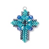 Glass Seed Beads Pendants PALLOY-MZ00223-3