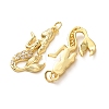 Brass Micro Pave Clear Cubic Zirconia Pendants CU-E003-18G-29-2