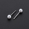 ABS Plastic Pearl Ball Stud Earrings for Women EJEW-S213-01E-D04D-RS-3