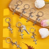 20Pcs Alloy Cross with Holy Pendant Keychains KEYC-SC00055-4