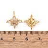Brass Micro Pave Clear Cubic Zirconia Stud Earrings for Women EJEW-F418-18G-3