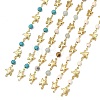 3Pcs 3 Styles Ocean Synthetic Turquoise & Natural Flower Amazonite & Synthetic Turquoise & 304 Stainless Steel Starfish Handmade Beads Chains AJEW-JB01655-03-1