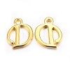 Golden Plated Alloy Letter Pendants X-PALLOY-J718-01G-D-1