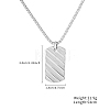 Stainless Steel Simple Texture Rectangle Pendant Necklaces for Men EJ7341-2-2