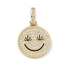 Brass Micro Pave Cubic Zirconia Pendants ZIRC-NH0001-01G-02-1