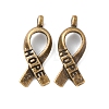 Awareness Ribbon Hope Tibetan Style Alloy Pendants TIBEP-R344-11AB-FF-1