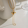 304 Stainless Steel Enamel Yellow Bee Double Layer Hand Chain Ring Bracelets for Women PB5833-2