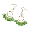 Glass Braided Beads Dangle Earrings EJEW-MZ00747-01-4