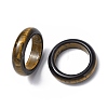 Natural Tiger Eye Plain Band Ring RJEW-P044-01A-07-2