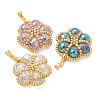 6Pcs 6 Colors Seed Beads & Glass Beaded Pendants PALLOY-MZ01299-2