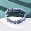 Natural Blue Spot Jasper Faceted Beaded Stretch Bracelets for Women BJEW-K251-07M-2