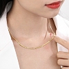304 Stainless Steel Flat Snake Chain Necklaces for Women NJEW-D058-05G-4