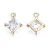 Brass Micro Pave Clear Cubic Zirconia Charms X-KK-T056-65G-NF-2
