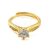 Clear Cubic Zirconia Adjustable Rings RJEW-L120-018G-02-2