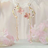 Sweet Style Alloy Rhinestone Flower Dangle Stud Earrings FS-WGC6399-03-1