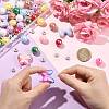 Round & Butterfly & Bowknot Acrylic & Brass Rhinestone Spacer Beads Findings Kits MACR-FS0002-46-4