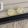 Transparent Acrylic Smiling Face Stud Earrings with Sequins FS-WG0A61D-02-1
