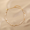 Natural Freshwater Pearl Nuggets & Brass Beaded Necklaces for Women FS-WG15240-01-2