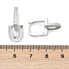 Brass Clear Cubic Zirconia U-Shaped Hoop Earrings EJEW-Q016-20P-3