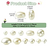 About 660 Pcs 330G 11 Styles 1-Hole ABS Plastic Imitation Pearl Buttons BUTT-CJ0001-08-2