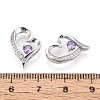 925 Sterling Silver Micro Pave Clear Cubic Zirconia Pendants STER-T008-81A-P-3