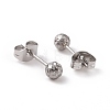 304 Stainless Steel Ball Stud Earrings for Women EJEW-C038-01P-2